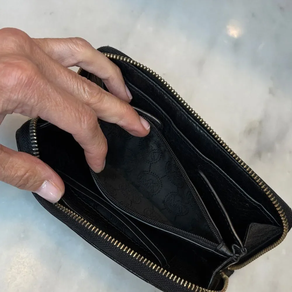 Michael Kors Wallet Leather Astor Pebbled Studded Full Zip